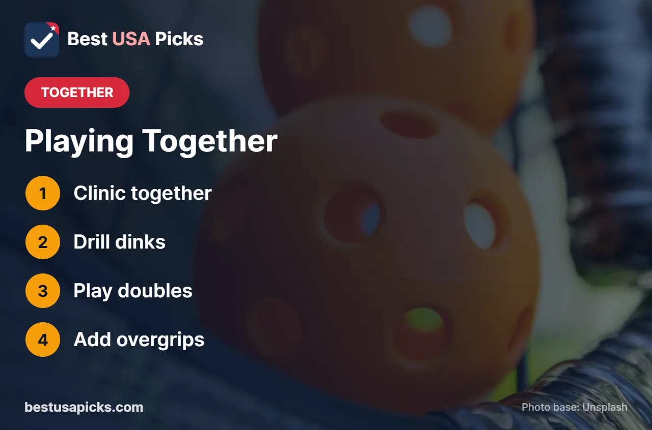 Tips for couples playing pickleball