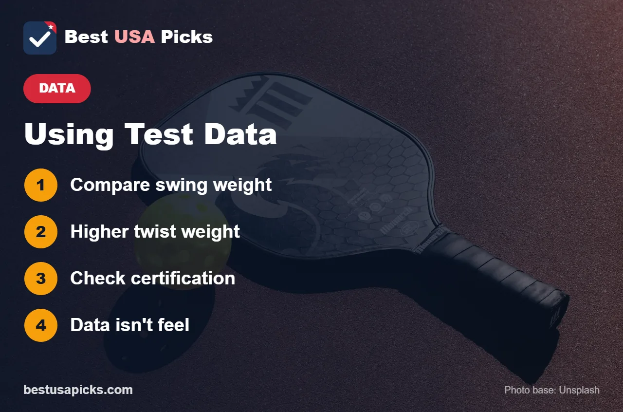 How to use pickleball paddle test data