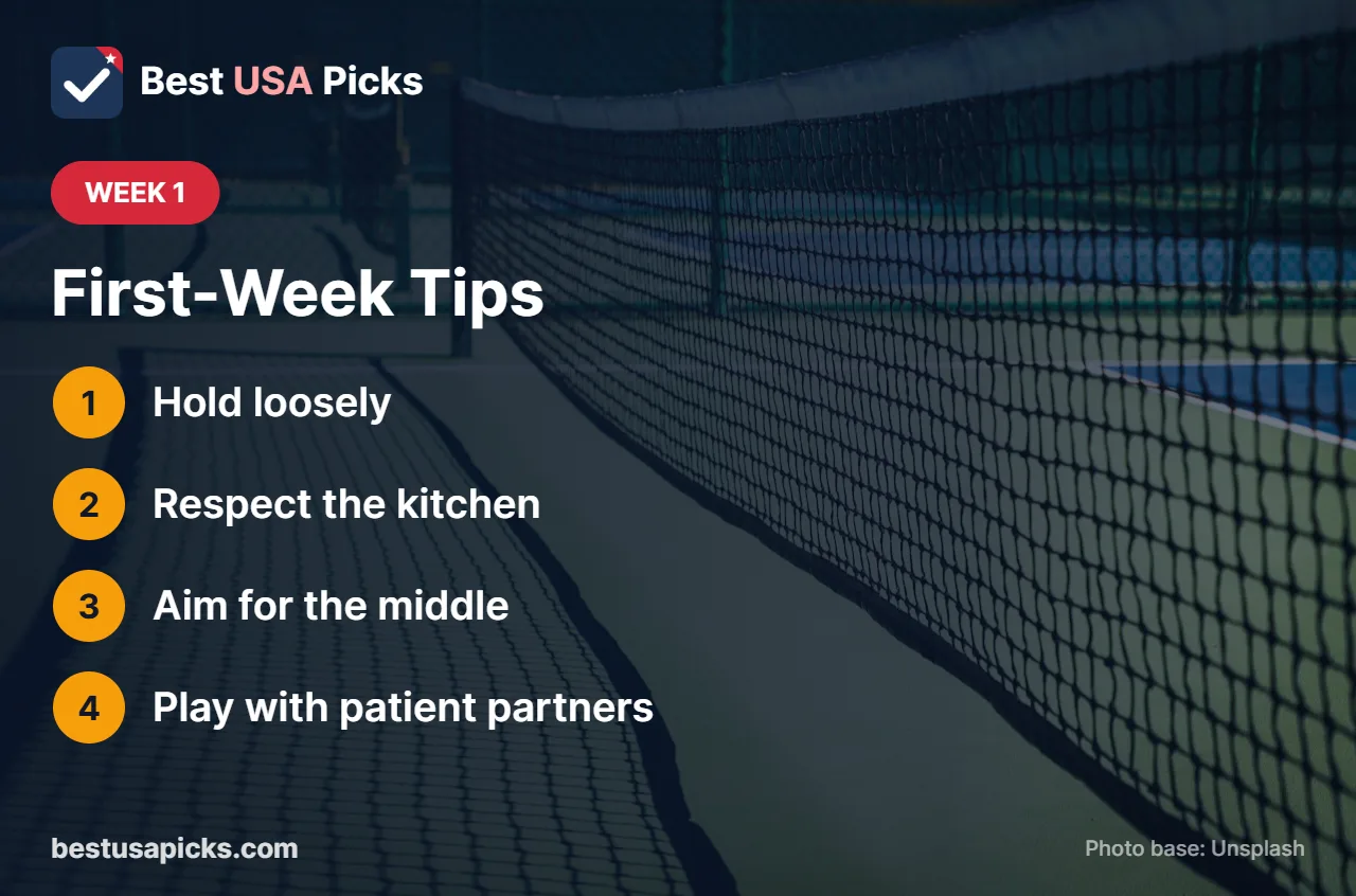 First-week pickleball tips for beginners
