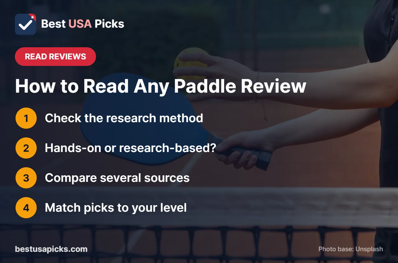 How to read pickleball paddle reviews