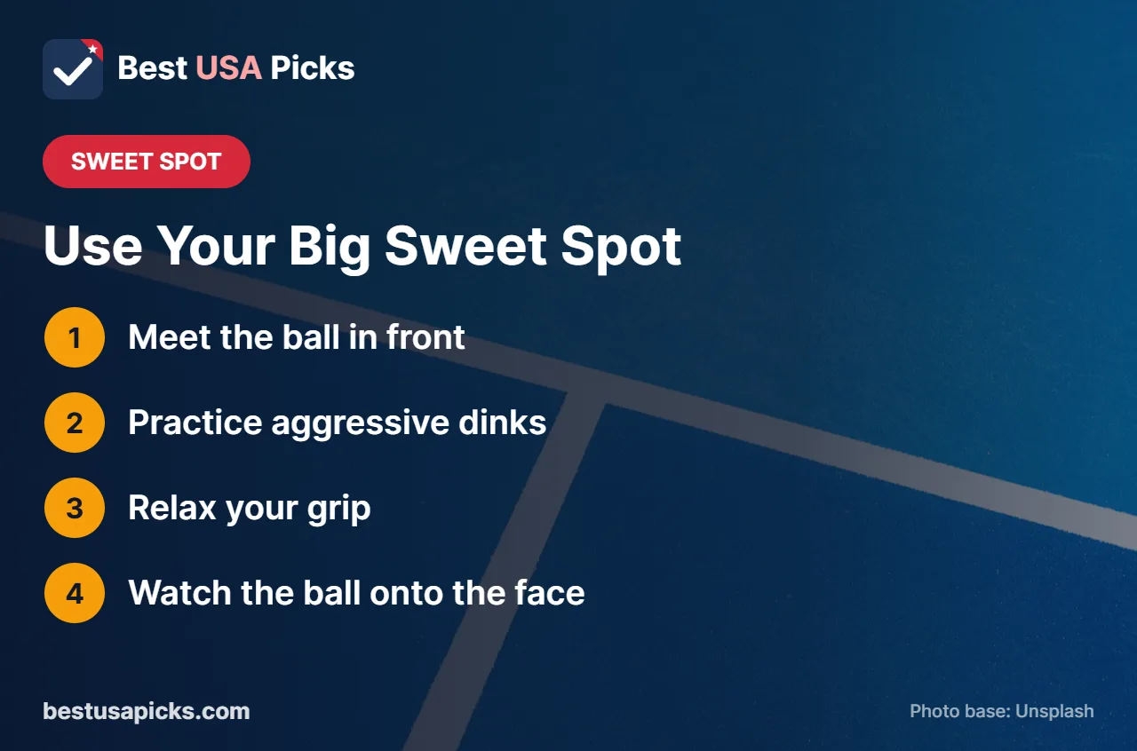Tips to use a large pickleball paddle sweet spot