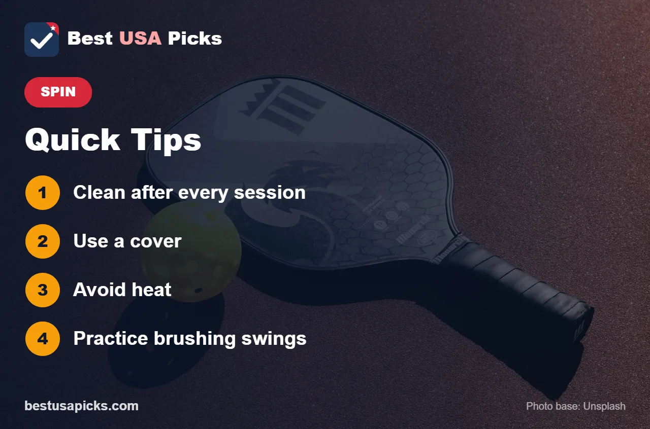 Tips for the best pickleball paddle with long lasting spin
