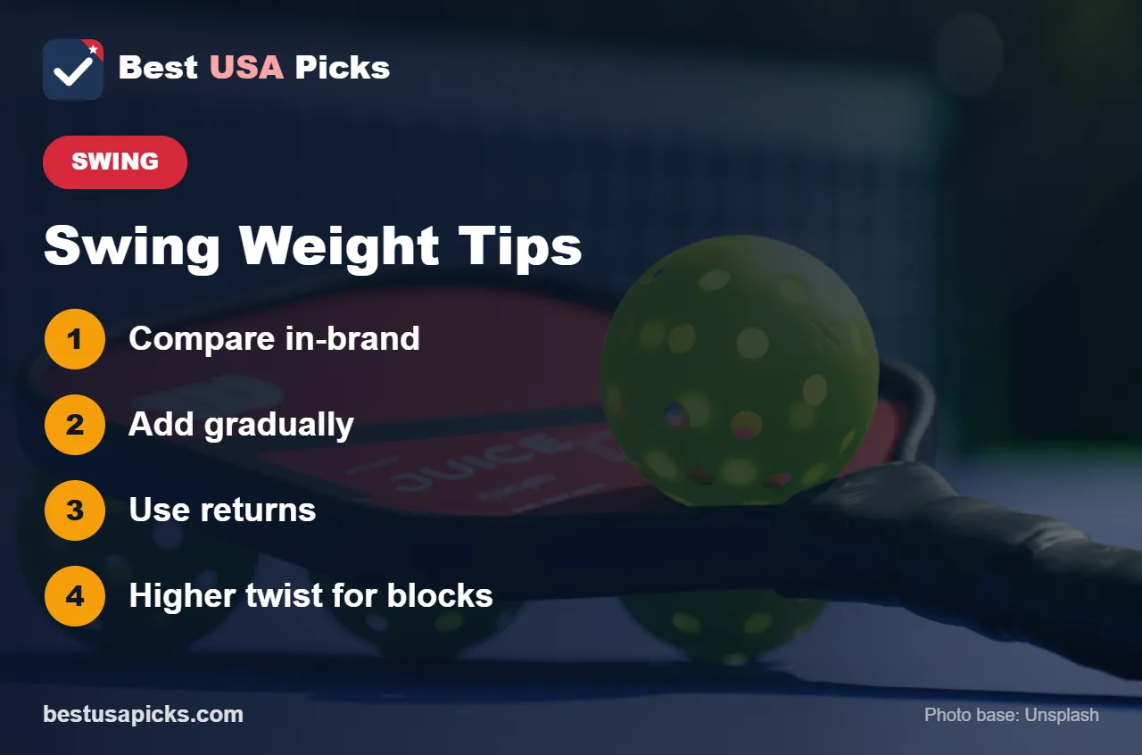 Pickleball swing weight tips
