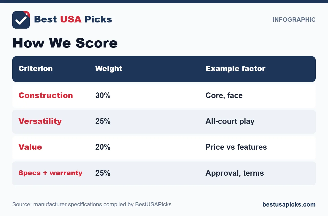 How we score pickleball paddles