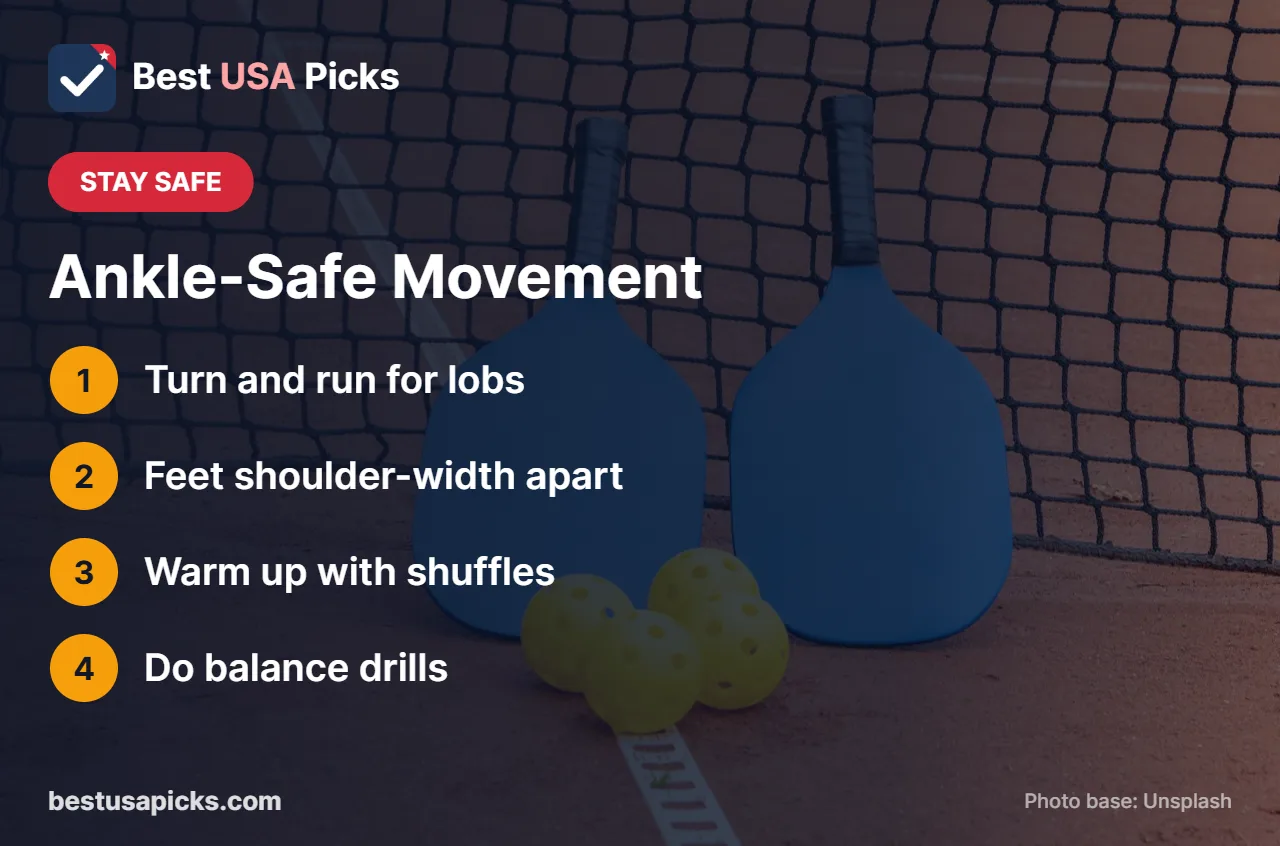 Ankle-safe movement tips for pickleball