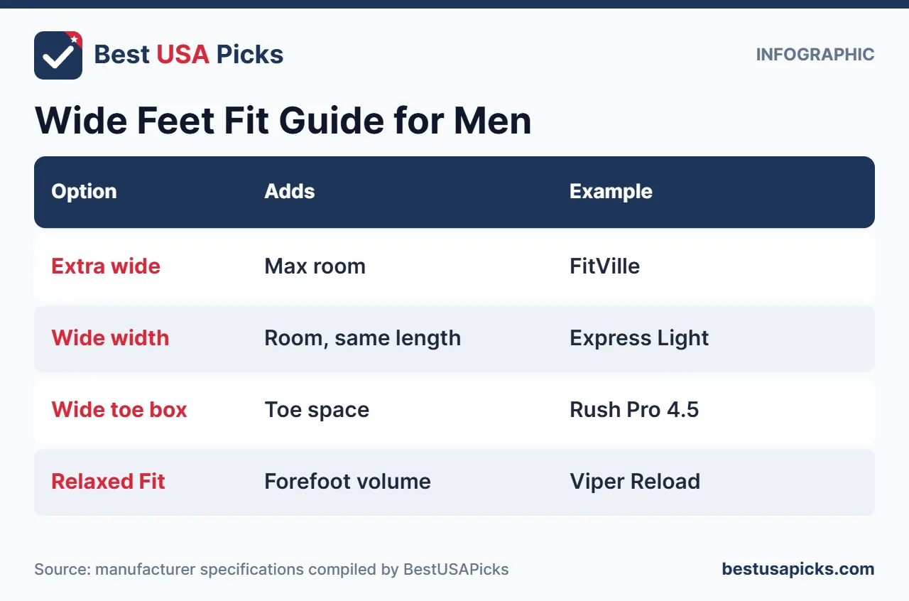 Wide feet fit guide for men's pickleball shoes