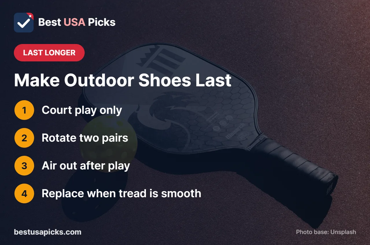 Tips to make outdoor pickleball shoes last longer