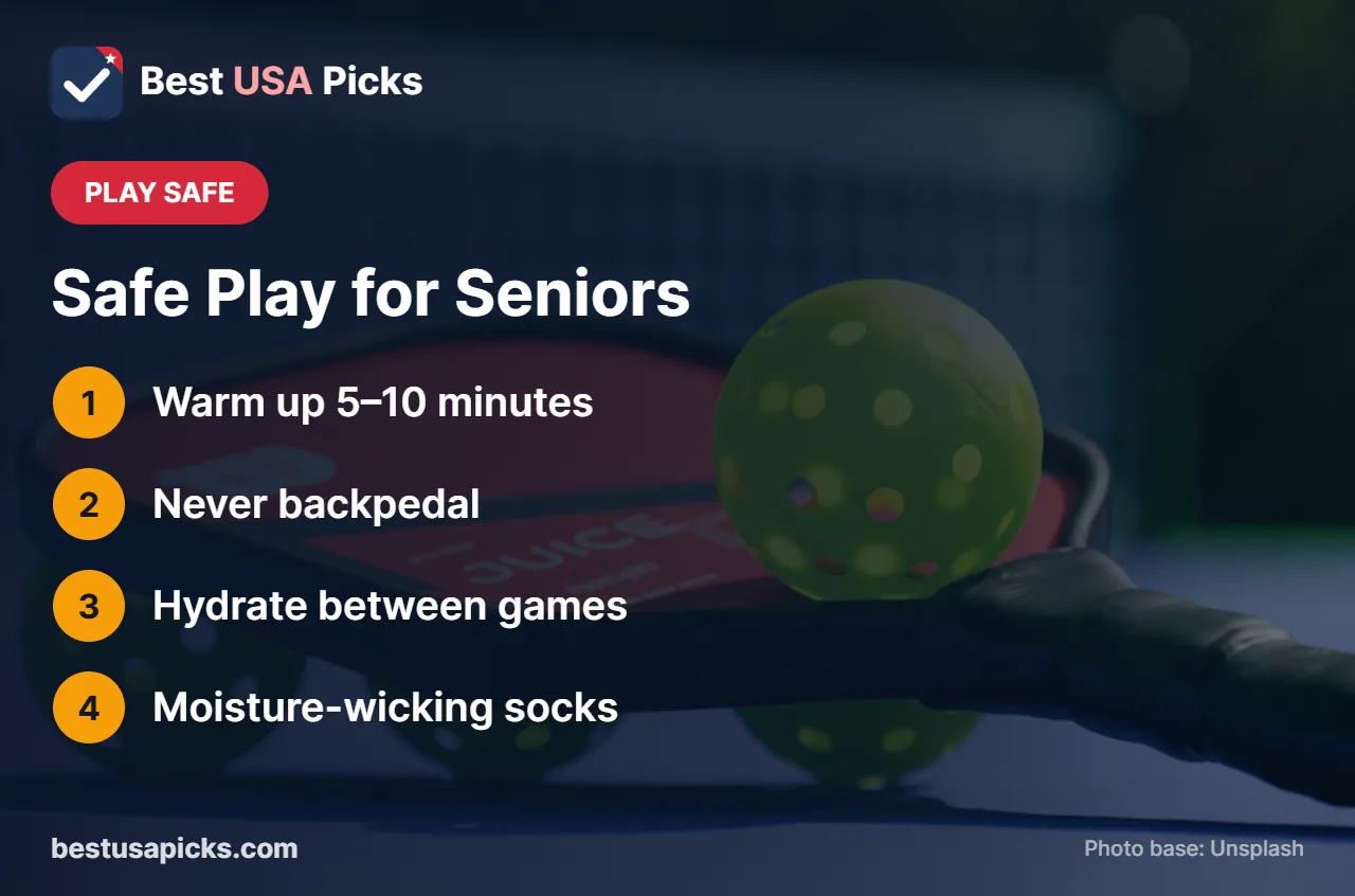 Safety tips for senior pickleball players