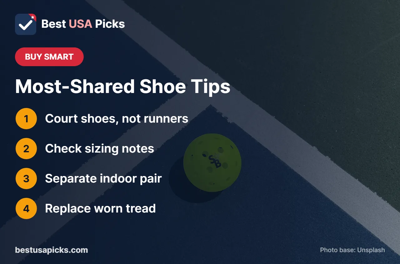 Pickleball shoe buying tips