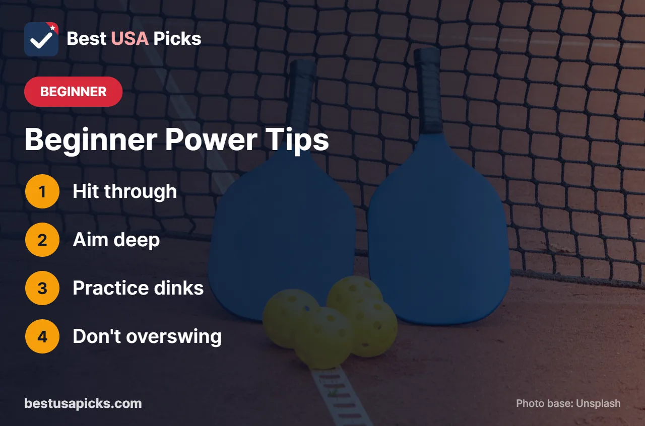 Beginner pickleball power tips