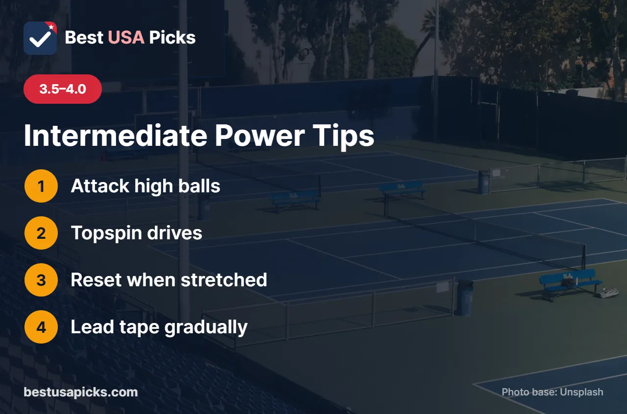Intermediate pickleball power tips