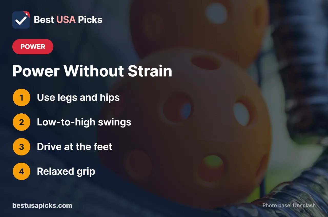 Tips to generate power in pickleball without strain