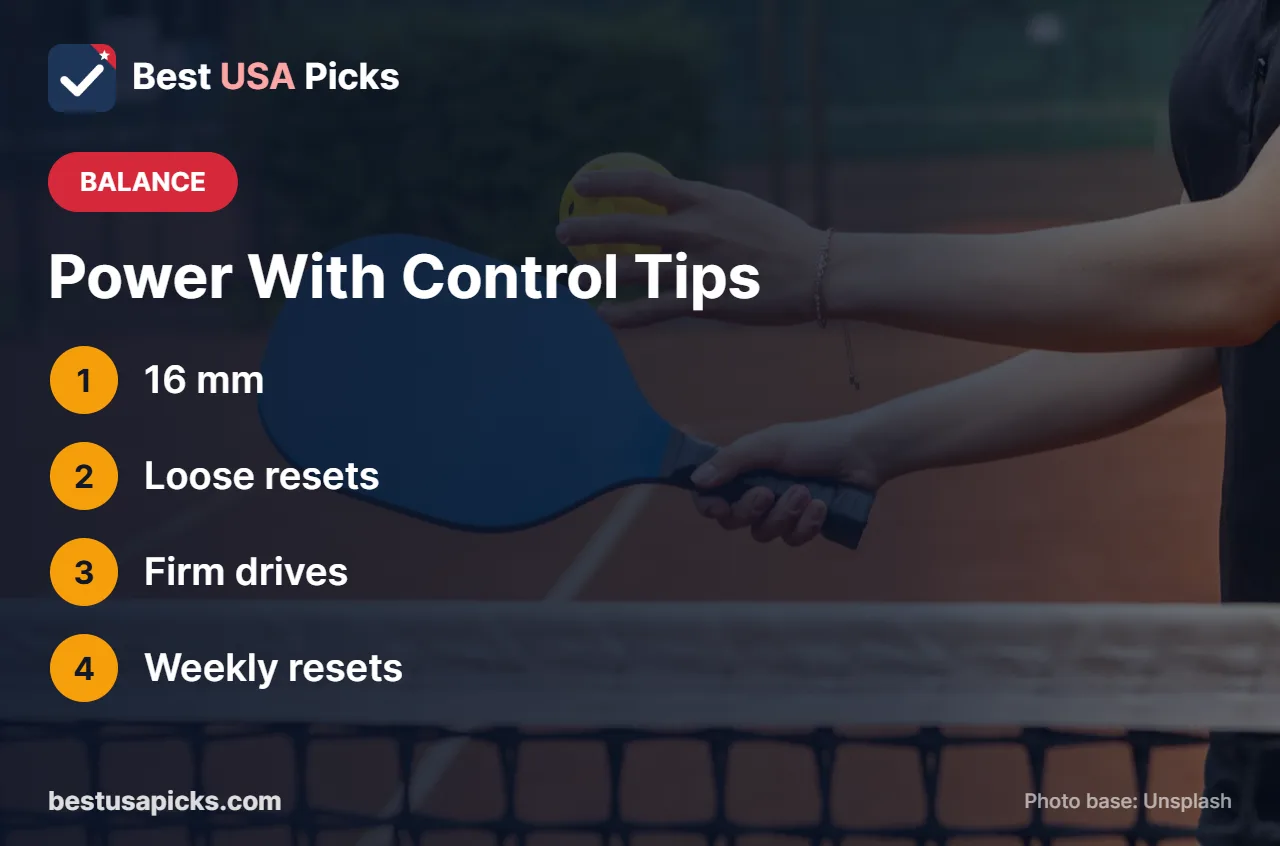 Power with control pickleball tips