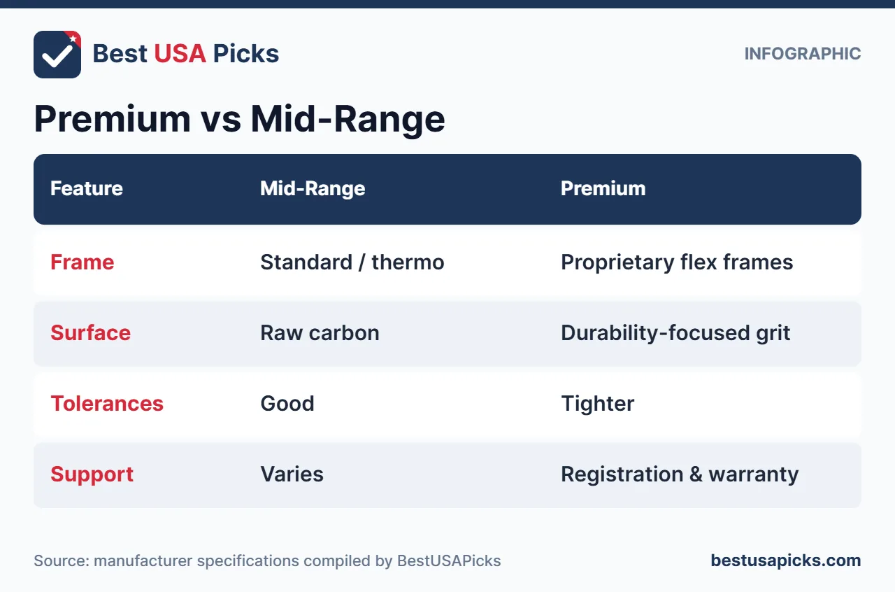Premium vs mid-range pickleball paddle comparison