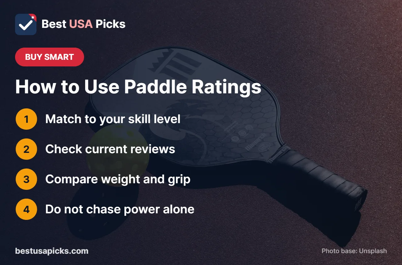 Tips for using pickleball paddle ratings