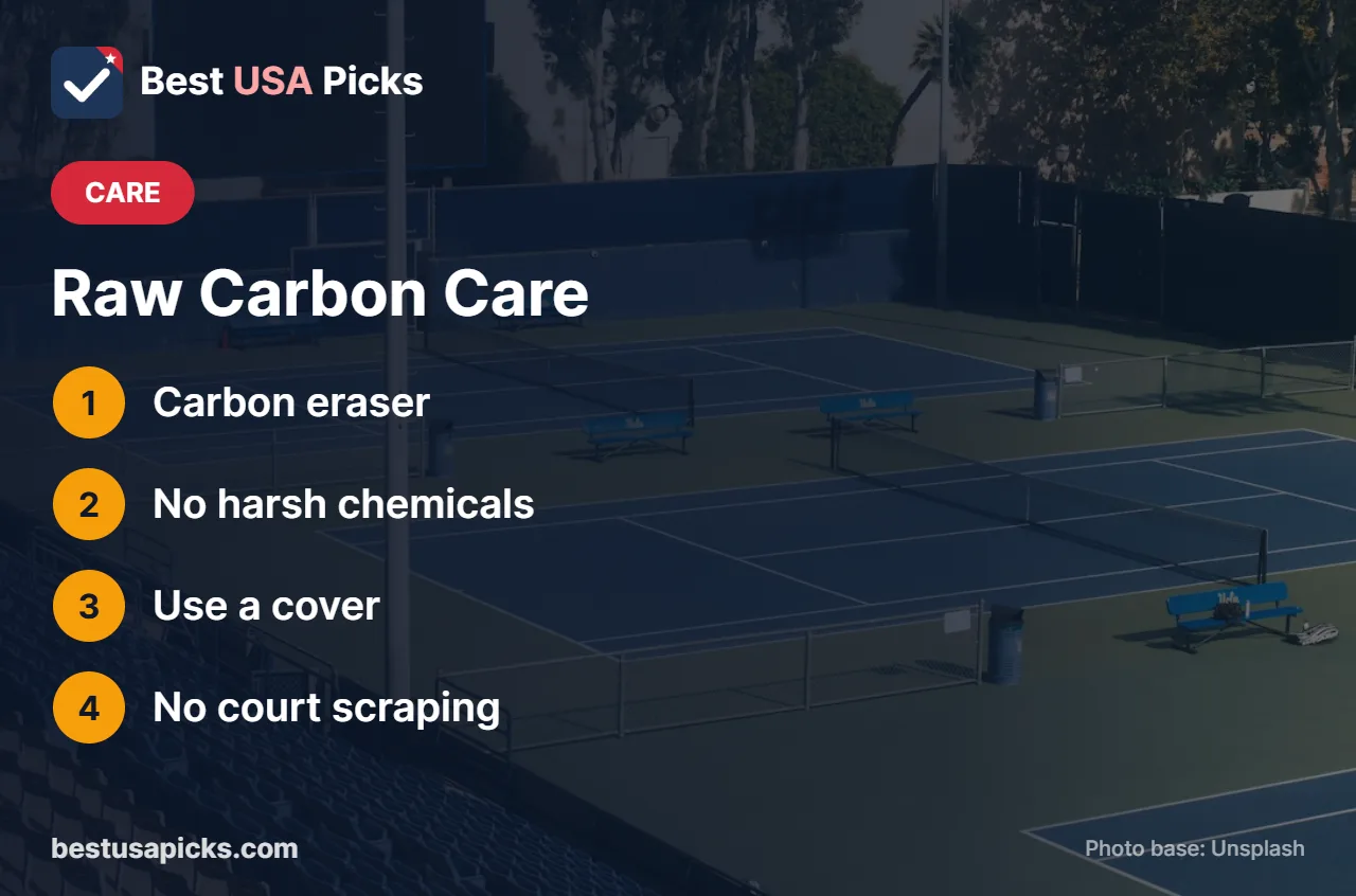 Raw carbon pickleball paddle care tips