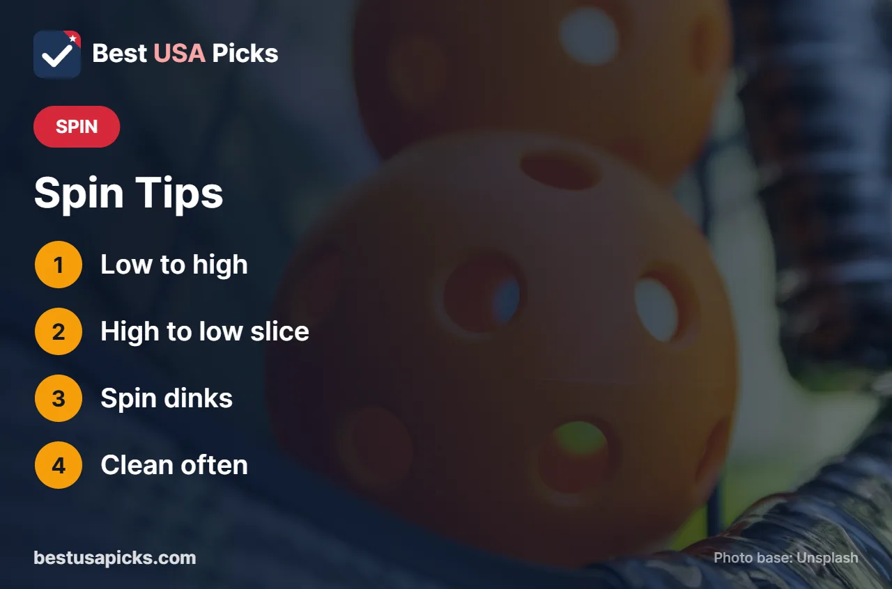 Pickleball spin tips