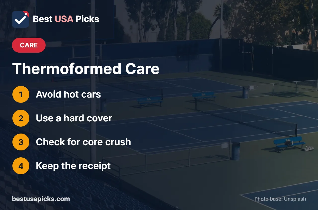 Thermoformed pickleball paddle care tips