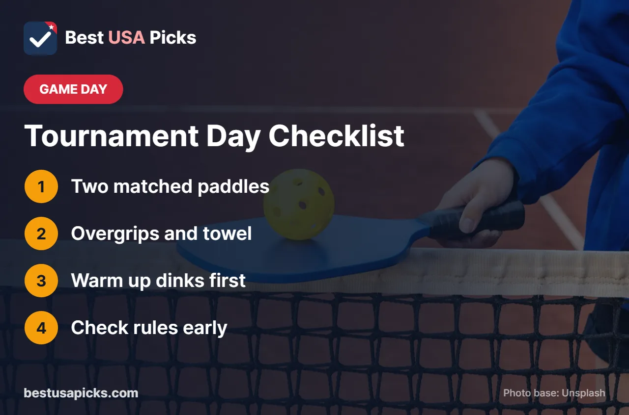 Pickleball tournament day checklist
