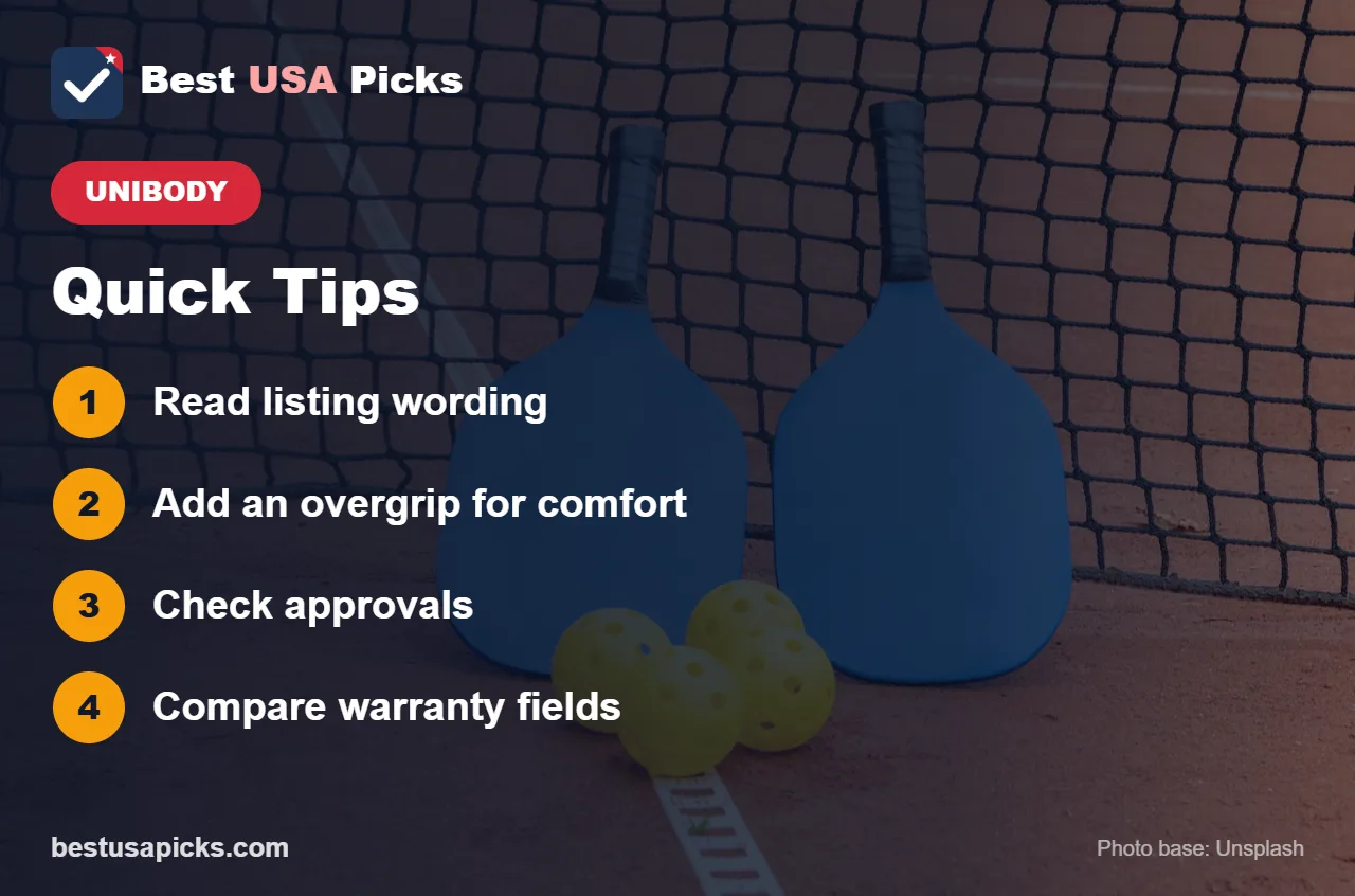 Tips for the best unibody pickleball paddle