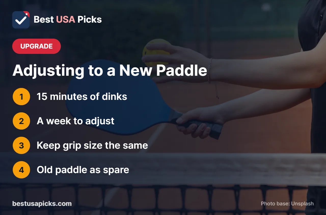 Tips for adjusting to a new pickleball paddle
