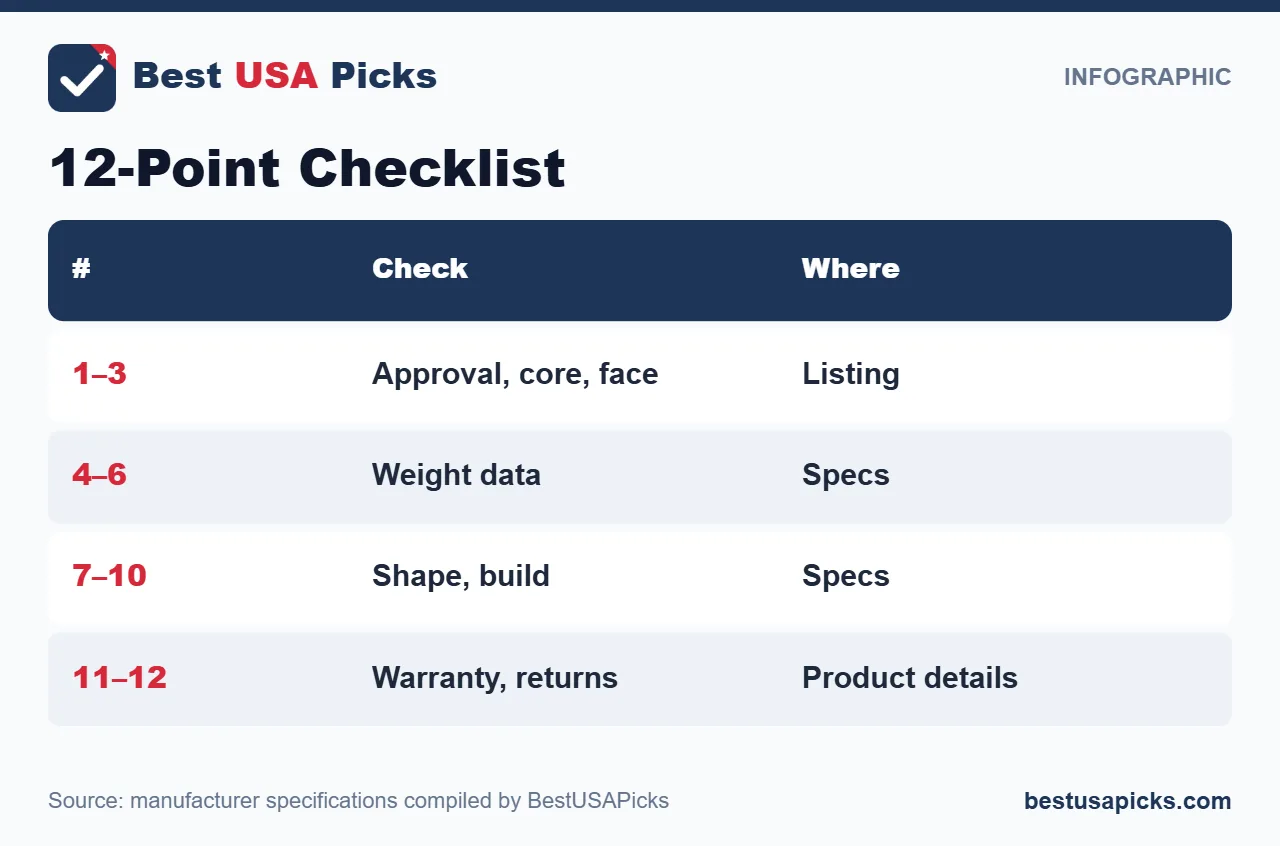12-point pickleball paddle review checklist